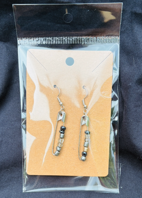 Beaded Safety pins Earrings
